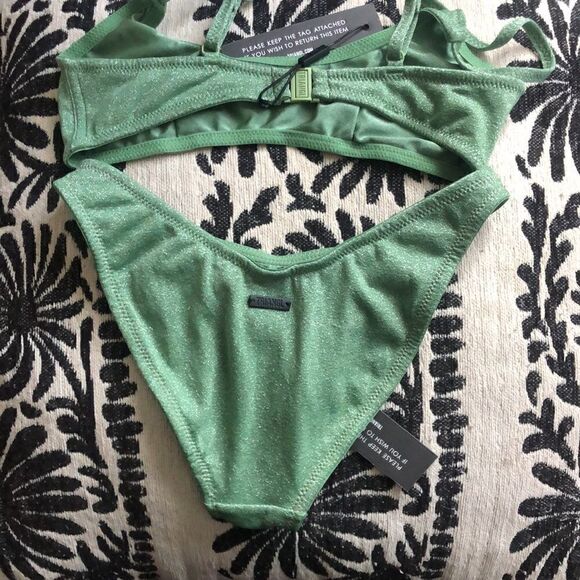 TRIANGL MACI - CHEEKY FAWN SPARKLE NO BAG NEW WITH TAGS 💚 - Picture 6 of 7